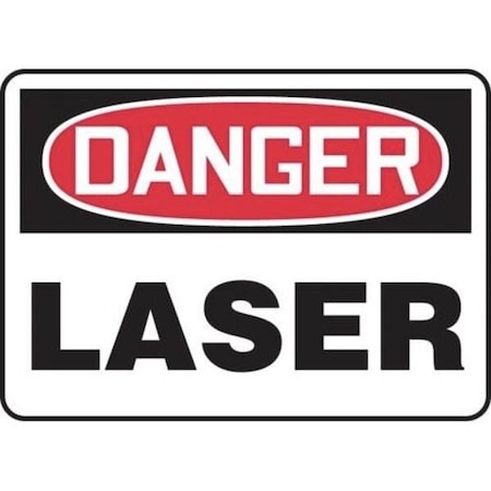 Accuform Radiation & Laser Sign, 7 in H x 10 in W, Dura-Plastic MRAD024XT